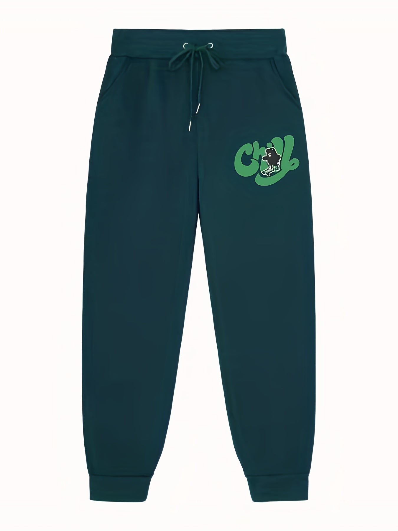 Chill Print Joggers Men's Casual Loose Fit Stretch Waist Drawstring Pants
