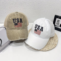 Washed Distressed Denim Trucker Hat Mesh Baseball Cap