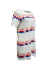 Stripe Print Short Sleeve Tee Dress