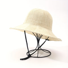Wide Brim Bucket Hat Casual Crochet Breathable Sunscreen Fisherman Cap