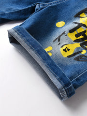 Boys Letter Graphic Denim Shorts Summer Cotton Clothes