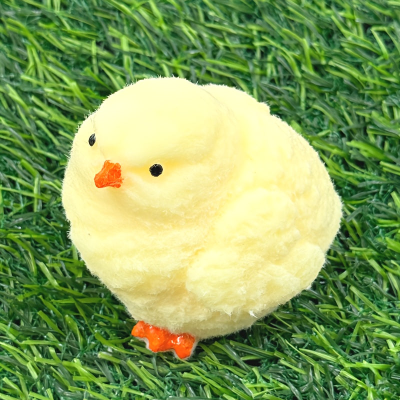 Soft Yellow Silicone Rubber Chicken Stress Reliever Toy