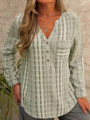 Striped Print Button Up Shirt Top