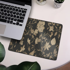 Dark Flower & Grass Small Desktop Mouse Pad Office Home Computer Accessories Pad