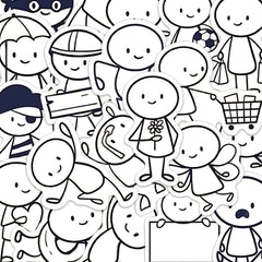 132pcs YWWBLD Cartoon Character Stickers Vibrant Designs for Laptops Phones