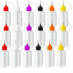 18pcs Needle Tip Glue Applicator Bottles Set 30ML Squeeze Bottle Mini Funnel
