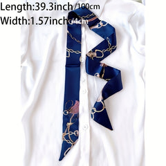 Chunky Strappy Neckline Scarf - Silk Band Hair Head Band