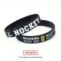 Hockey Win Victory Believe Silicone Bracelets Sports Rubber Wristband