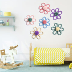 Boho Daisy Wall Hanging Macrame Decor for Nursery Bedroom