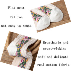 5 Pairs Women's Ethnic Embroidered Mid Socks