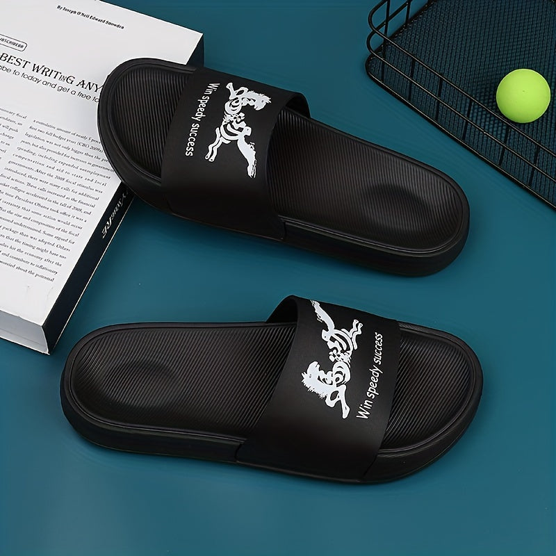 Men's Non Slip Lightweight Slides Open Toe Quick Dry Slippers