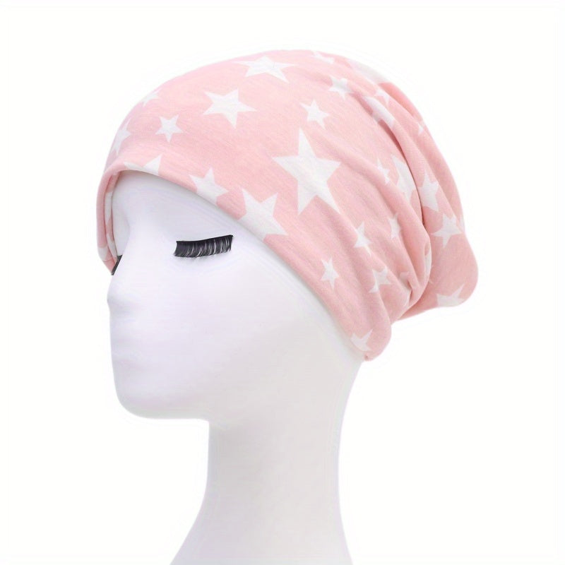 Pentagram Print Couple Beanie Elastic Skull Cap Chemo Hats