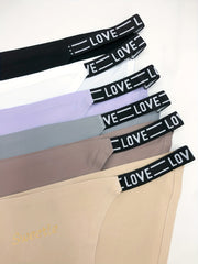 6pcs Seamless Letter Tape Hipster Panties Soft Intimates Women's Lingerie