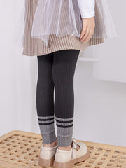 Girls Striped High Elasticity Leggings