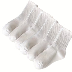 6 Pairs Comfy Breathable Mid Tube Socks Women's Stockings & Hosiery