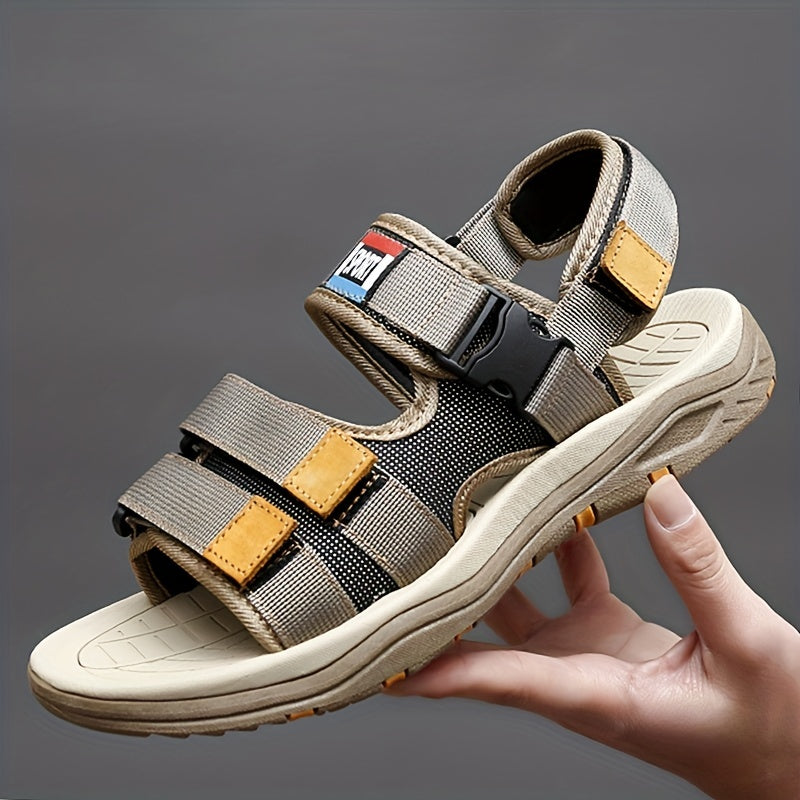 Men's Hook and Loop Slide Sandals with Rubber Soles