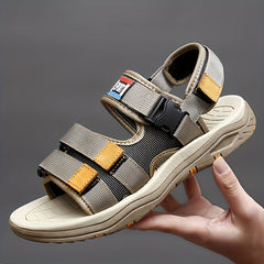 Men's Hook and Loop Slide Sandals with Rubber Soles