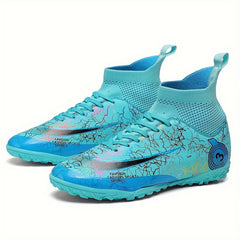 Men's High Top Turf Football Boots Outdoor Soccer Cleats