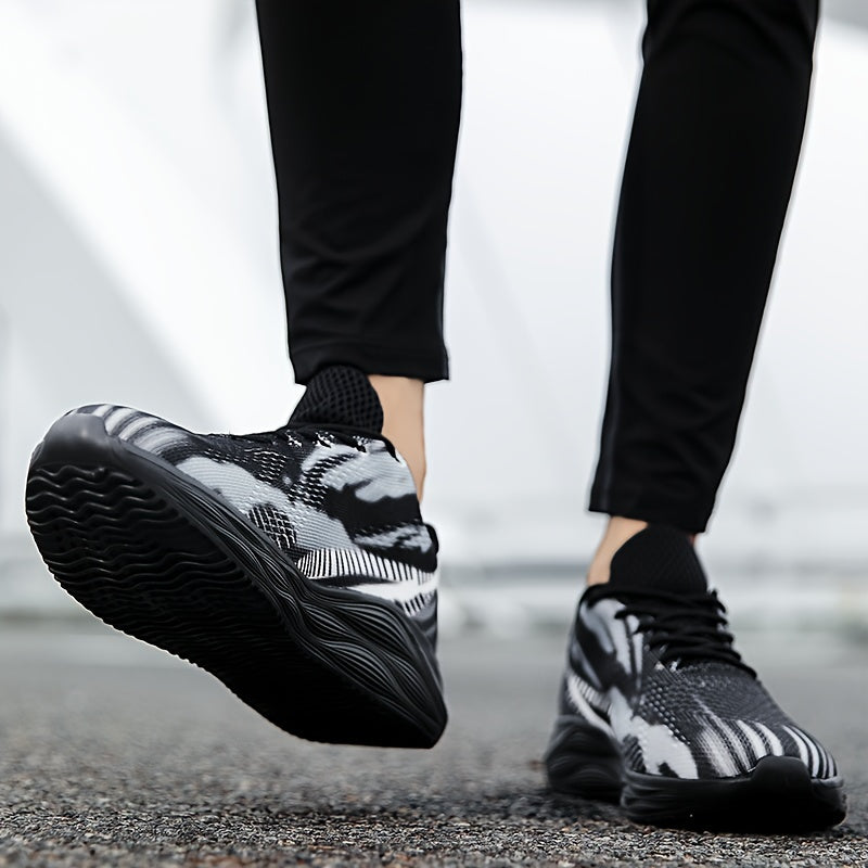 Thick Sole Shock Absorption Sneakers Lightweight Mesh Running Shoes