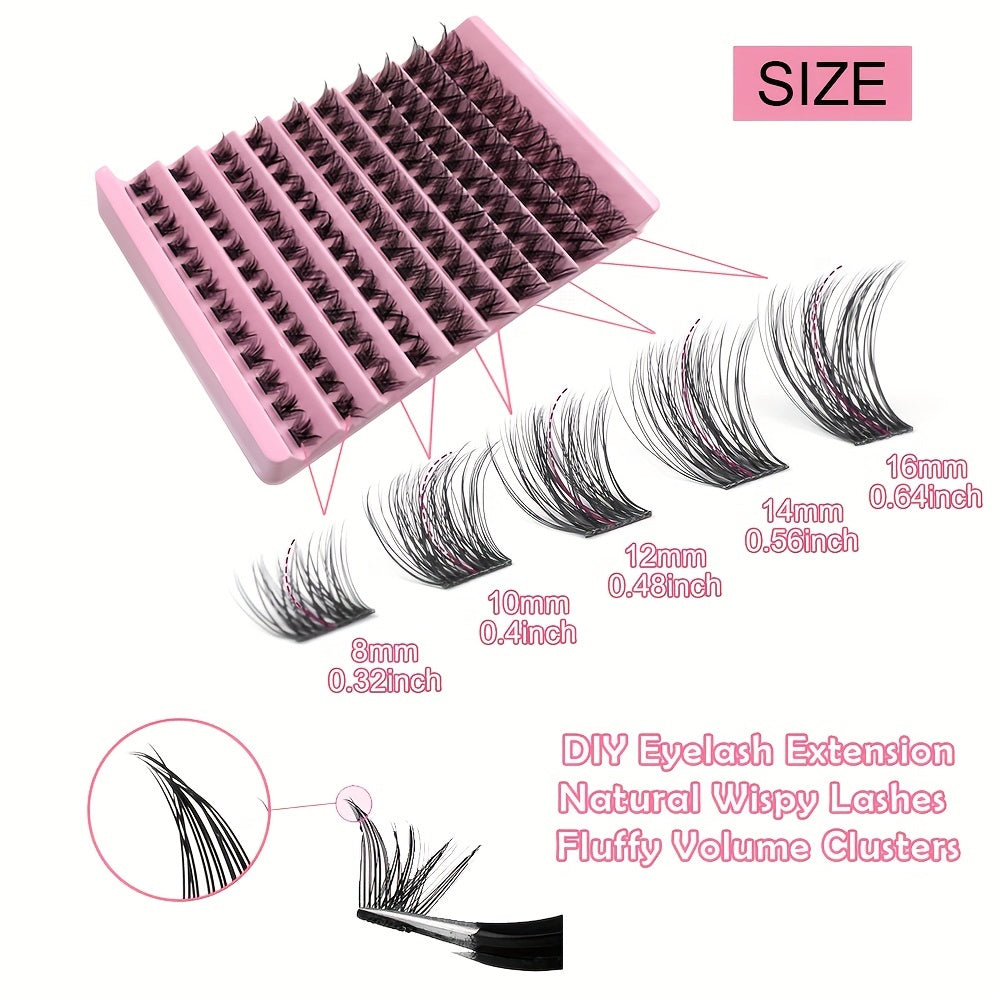 120pcs 8-16mm D Curl Cluster Lashes Individual Lashes Soft & Natural False Eyela