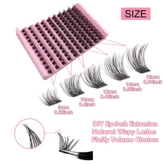 120pcs 8-16mm D Curl Cluster Lashes Individual Lashes Soft & Natural False Eyela