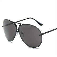Aviator Sunglasses Thin Metal Frame Mirrored Lens UV Protection