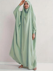 Abaya Dress Women's Plus Solid Long Sleeve Loose Full Length Dress