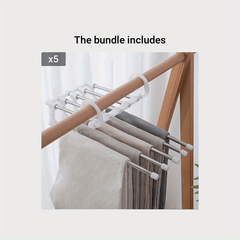 5 in 1 Magic Trouser Rack Hangers Stainless Steel Folding Pant Rack