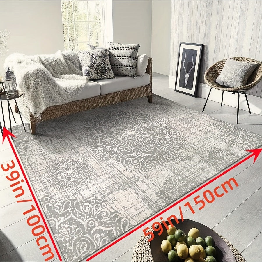 Boho Printed Flannel Living Room Rug