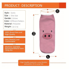 4 Pairs Pig Print Socks Low Cut Ankle Socks Women's Stockings