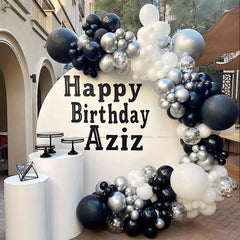 Silver Balloon Garland Kit 187pcs for Wedding Birthday Halloween Party Decor