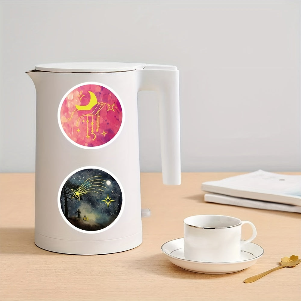 50pcs Moonlight Planet Stickers for Skateboard Laptop Gift Waterproof Graffiti
