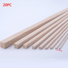 20pcs Paulownia Square Wooden Sticks for DIY Model Making