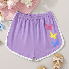 Girls Butterfly Elastic Waist Track Shorts Teen Kids Summer Clothes