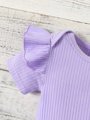 3pcs Baby Girls Short Sleeve Onesie & Butterfly Shorts Set