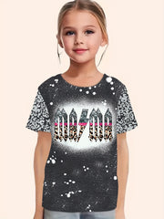 Leopard Print Graphic T-Shirt for Girls