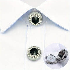 2pcs Rhinestone Button Covers Hidden Shirt Accessories