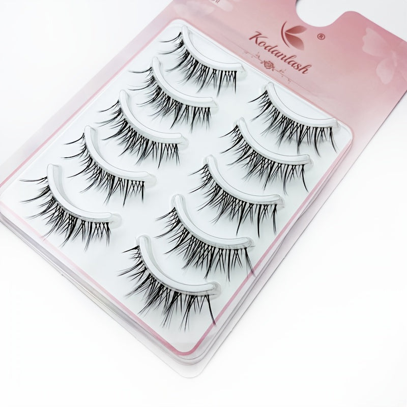 5 Pairs Manga Silk Eyelashes Cluster False Full Strip False Lashes