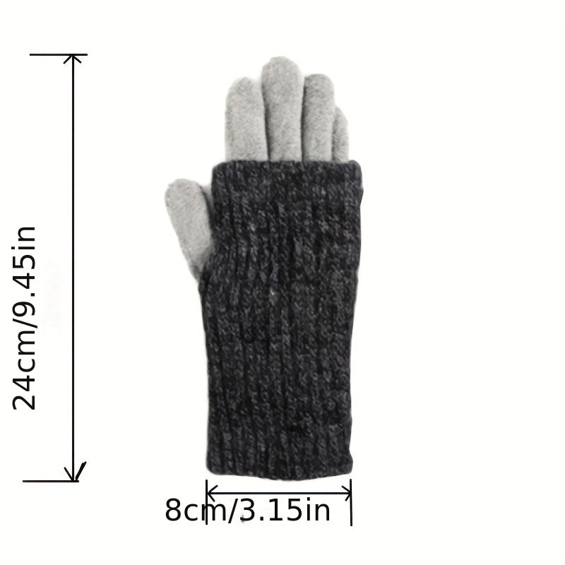 Winter Touch Screen Gloves Thick Insulated Wool Mittens