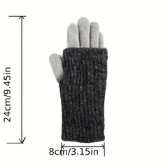 Winter Touch Screen Gloves Thick Insulated Wool Mittens