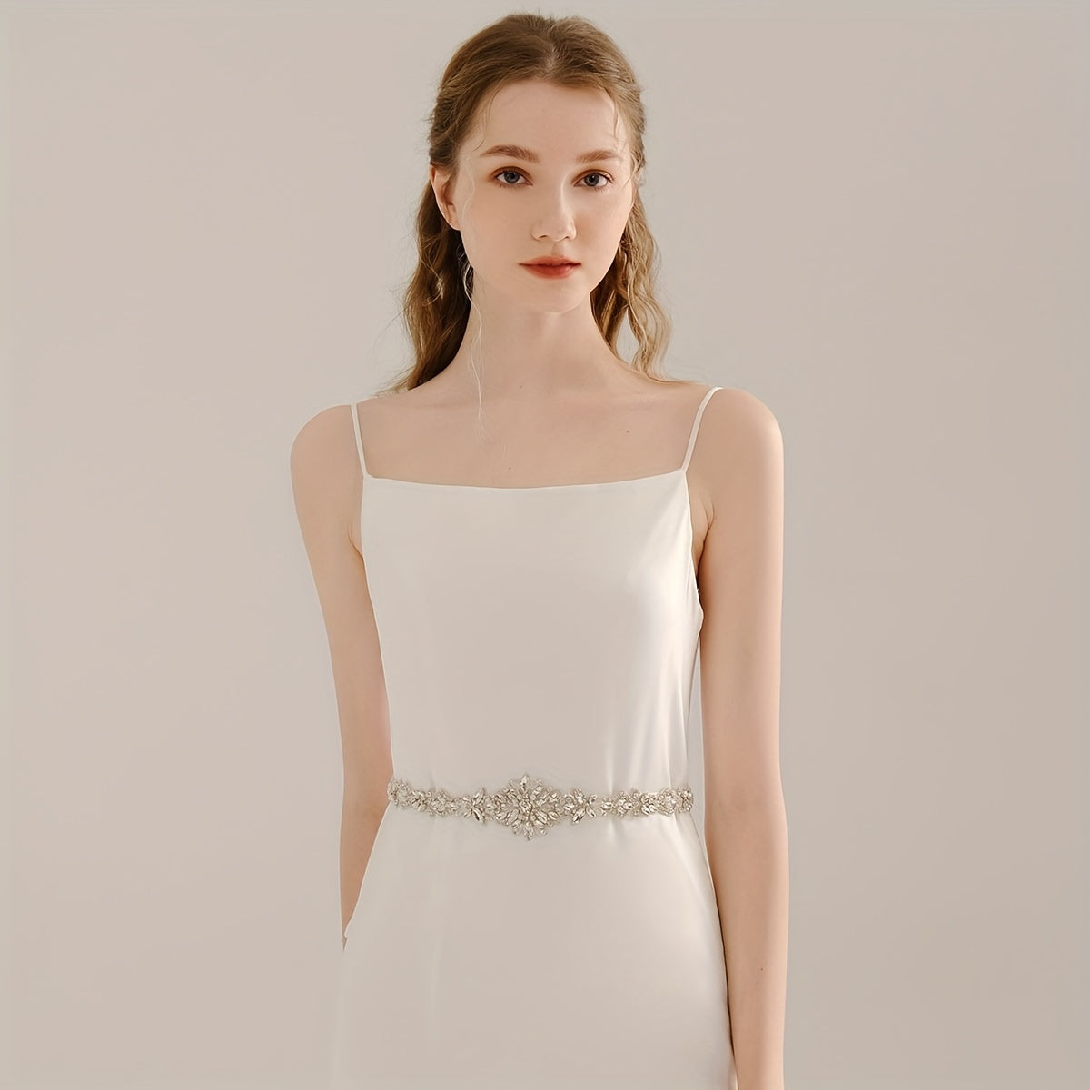 Rhinestone Bridal Belt Wedding Dress Waist Chain Sash Faux Pearl Beaded Belt