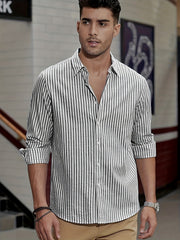 Men's Striped Shirt Long Sleeves Regular Fit