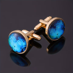 Starry Sky Gemstone Men's Cufflinks Metal Decorative Accessory