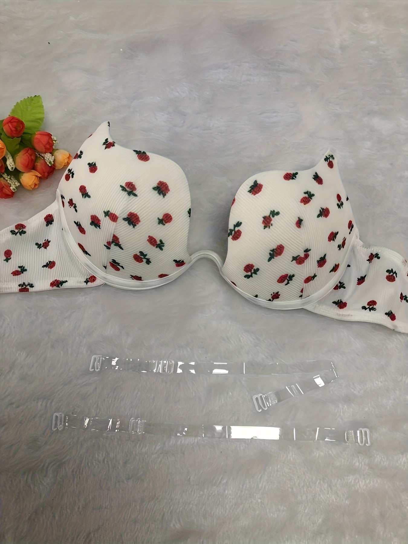 Floral Print Scoop Bra Women's Lingerie