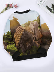 Forest Graphic Long Sleeve Crew Neck Sweatshirt for Boys Girls