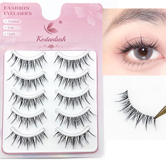 5 Pairs Manga Silk Eyelashes Cluster False Full Strip False Lashes