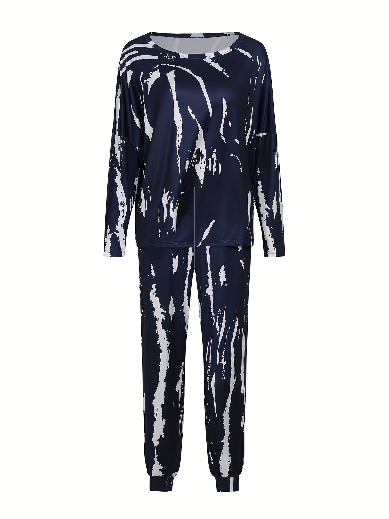 Women's Plus Tie Dye Long Sleeve Top & Pants Set