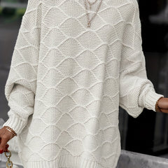 Solid Loose Casual Long Sleeve Sweater for Women