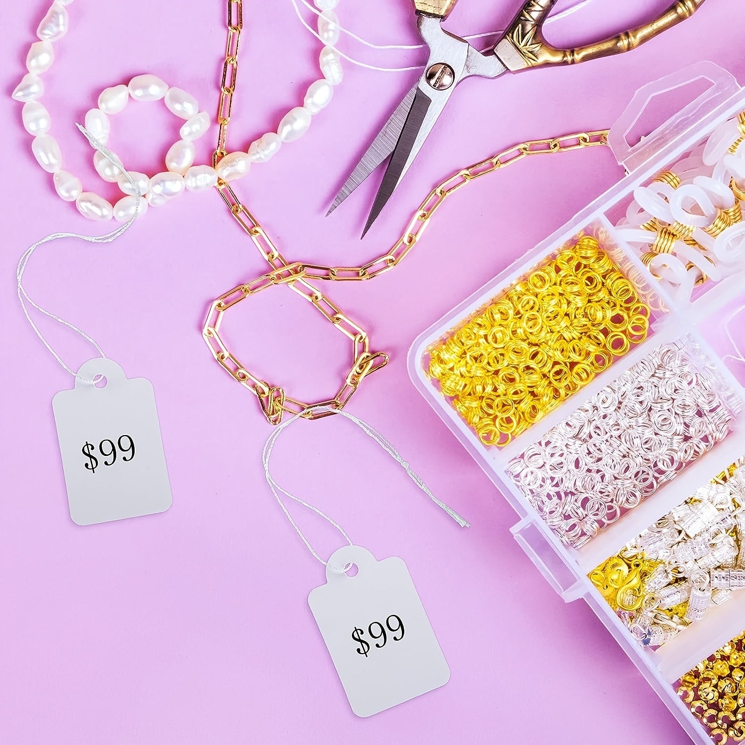 1000pcs Gift Tags with Rope Blank Paper Tag Label