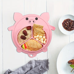 Stylish Baby Dinner Plate with Suction Cup - Training Tableware